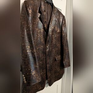 Falcone Vintage Animal Print Suit Jacket 48L